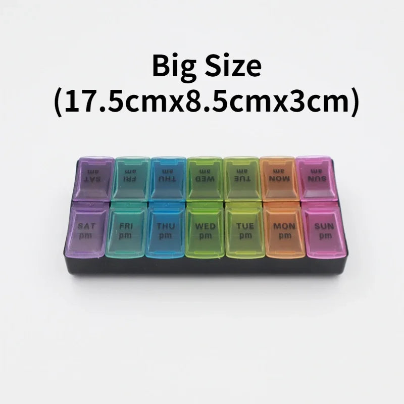 7 Day Portable Travel Pill Organizer/14 Compartments/Elderly and Disability Aid/Daily Aid Store