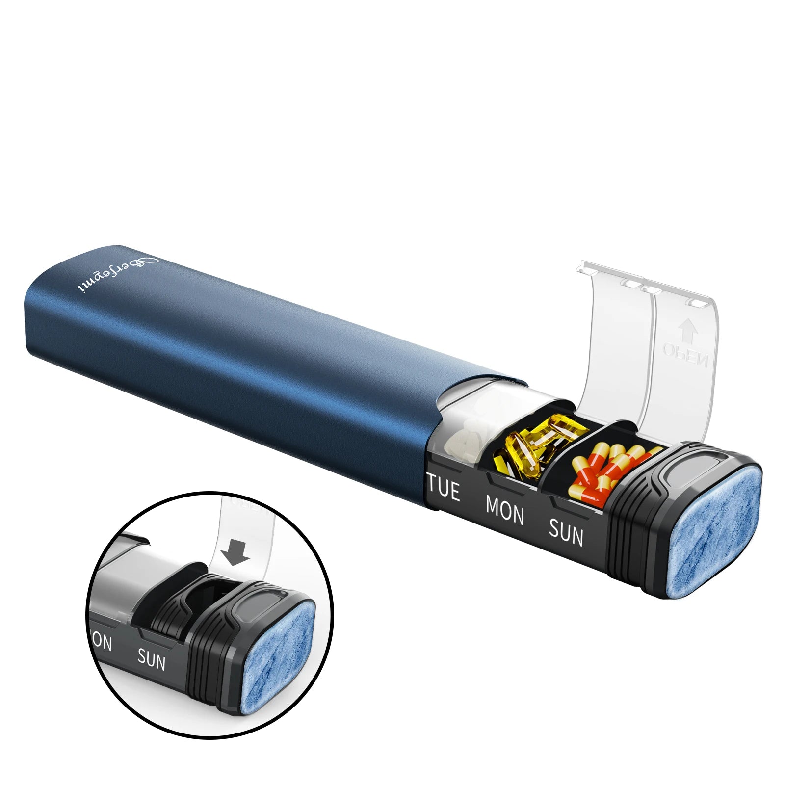7 Day Metal travel Pill Organizer/Slim and Portable /Elderly and Disability Dail Aid /Daily Aid Store