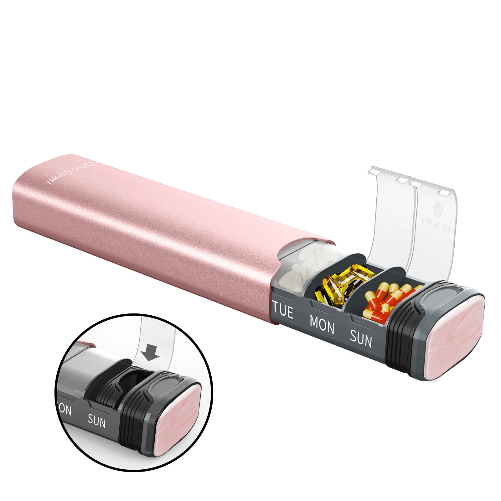 7 Day Metal travel Pill Organizer/Slim and Portable /Elderly and Disability Dail Aid /Daily Aid Store