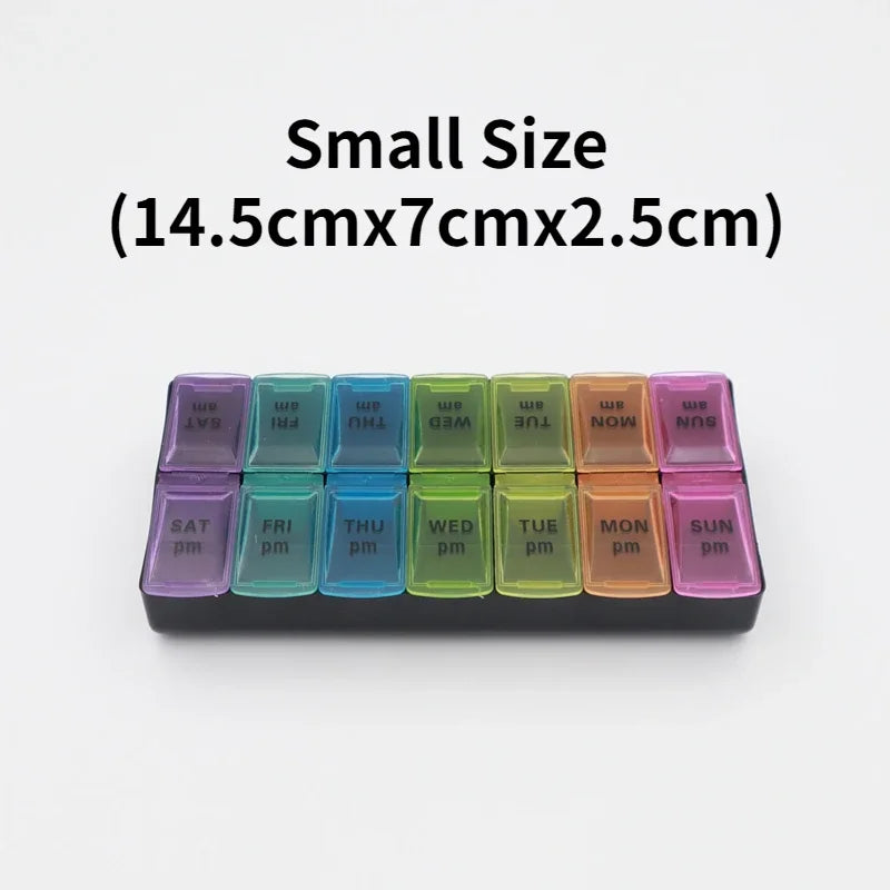 7 Day Portable Travel Pill Organizer/14 Compartments/Elderly and Disability Aid/Daily Aid Store