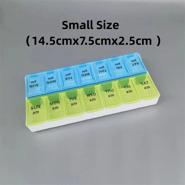 7 Day Portable Travel Pill Organizer/14 Compartments/Elderly and Disability Aid/Daily Aid Store