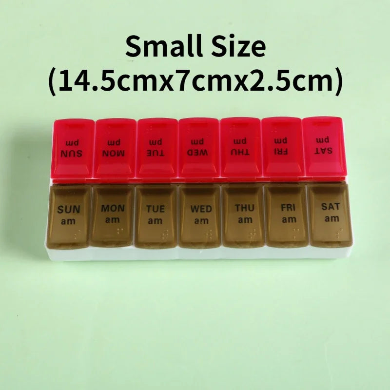7 Day Portable Travel Pill Organizer/14 Compartments/Elderly and Disability Aid/Daily Aid Store