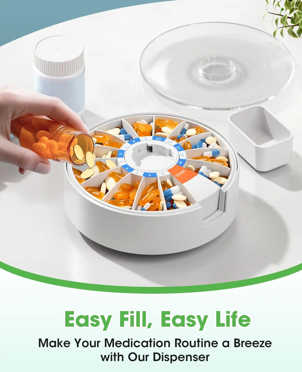 14 Day Large Pill Organizer/Wall Mount or Standing /Disability and Elderly Daily Aid /Daily Aid Store