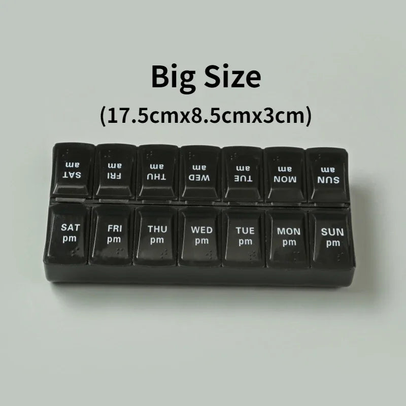 7 Day Portable Travel Pill Organizer/14 Compartments/Elderly and Disability Aid/Daily Aid Store