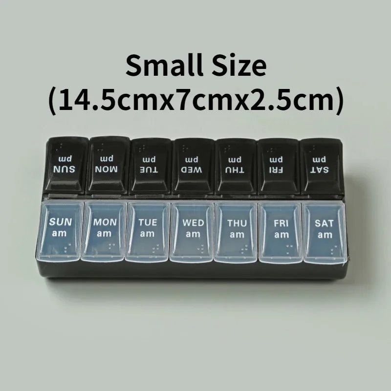 7 Day Portable Travel Pill Organizer/14 Compartments/Elderly and Disability Aid/Daily Aid Store