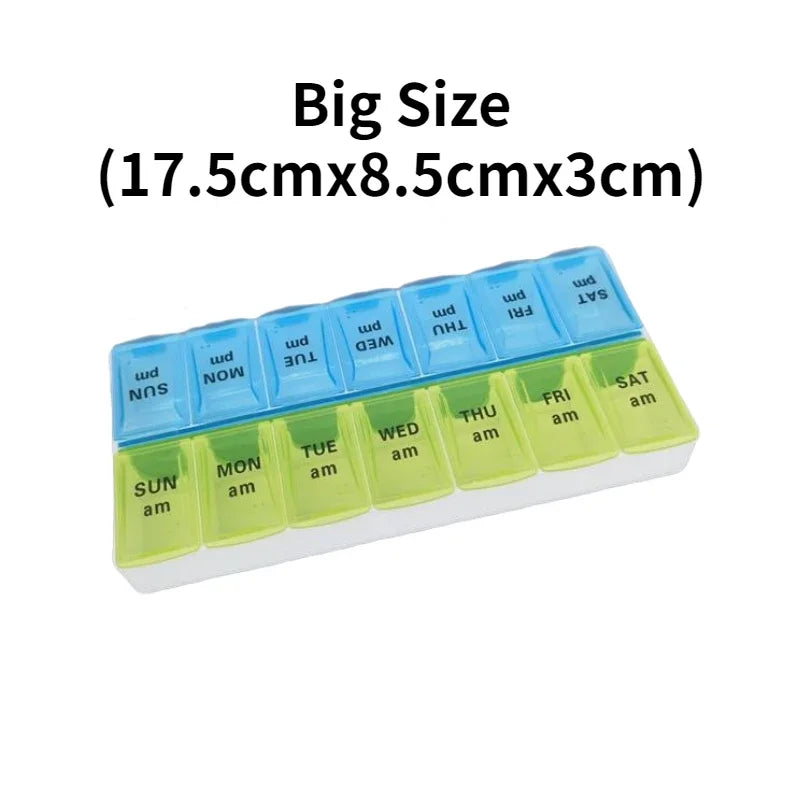 7 Day Portable Travel Pill Organizer/14 Compartments/Elderly and Disability Aid/Daily Aid Store
