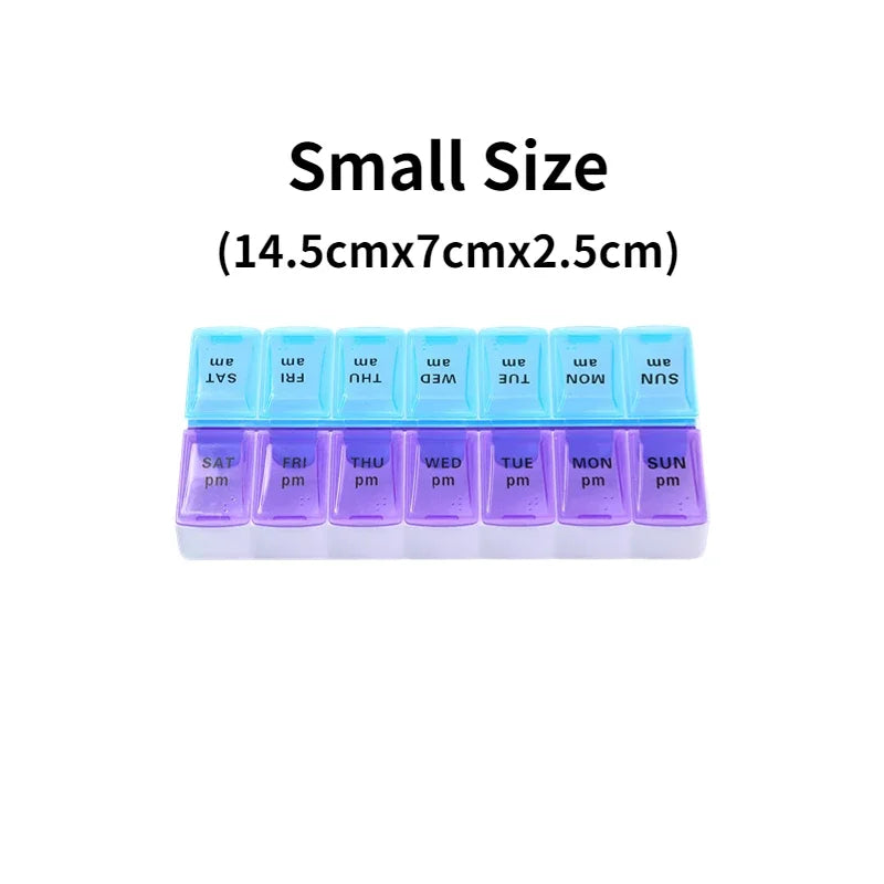 7 Day Portable Travel Pill Organizer/14 Compartments/Elderly and Disability Aid/Daily Aid Store
