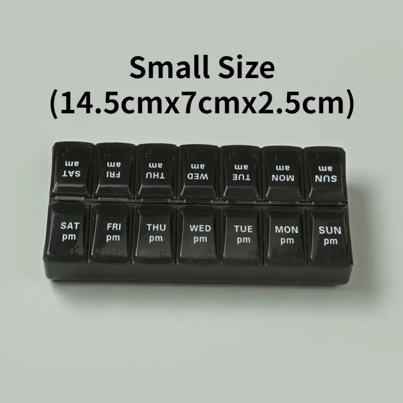 7 Day Portable Travel Pill Organizer/14 Compartments/Elderly and Disability Aid/Daily Aid Store