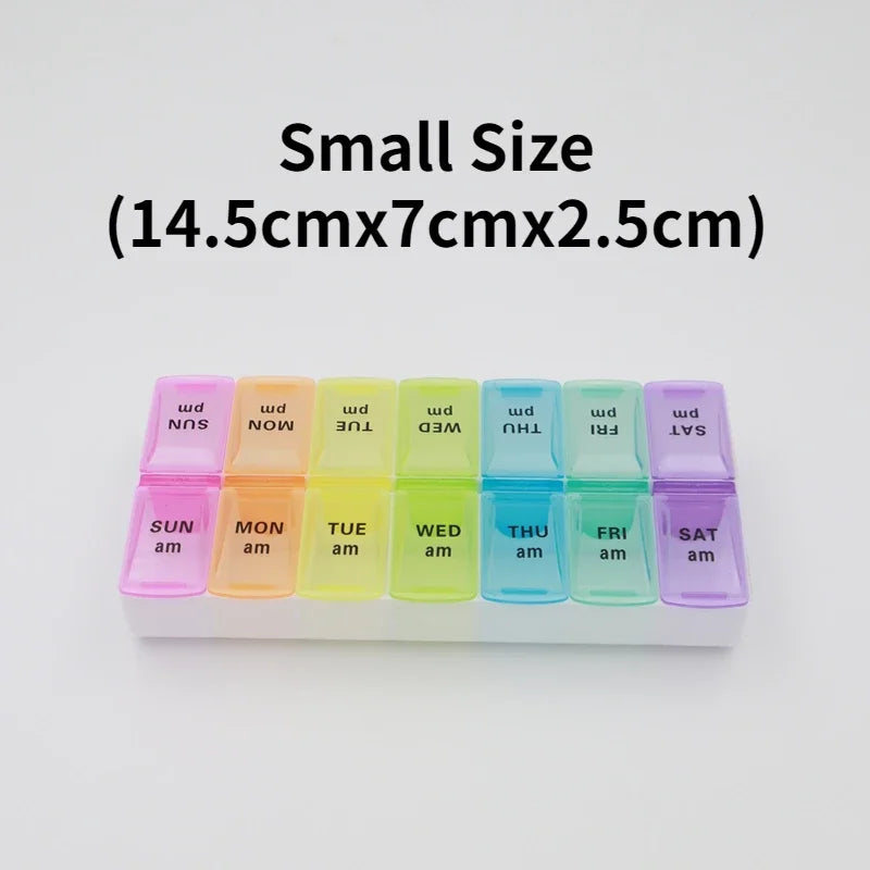 7 Day Portable Travel Pill Organizer/14 Compartments/Elderly and Disability Aid/Daily Aid Store